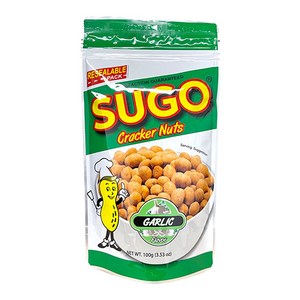 Sugo Cacke Nuts Galic Flavo 수고 크래커 넛츠 마늘맛 땅콩 스낵, 100g, 1개