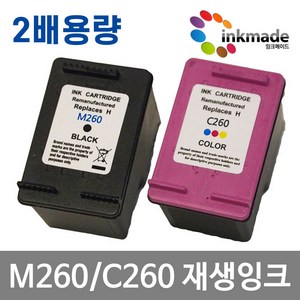 잉크메이드 INK-M260 INK-C260 대용량 재생잉크 SL-J2160W SL-J2165W, 칼라, 1개