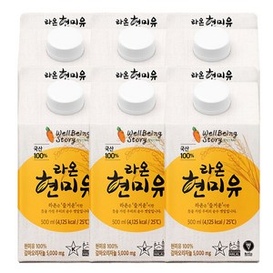 라온 현미유, 6개, 500ml