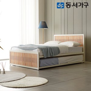 동서가구 탈린 편백나무 프레임 2단 슬라이딩 침대 SS+SS (매트제외) DF641339, 아이보리내츄럴