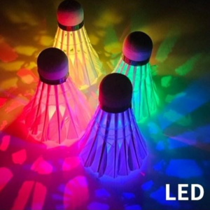 마이또바기 배드민턴 깃털 셔틀콕 led, 혼합색상, 1세트, 4개입