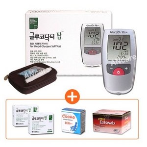 글루코닥터 탑 AGM-4100 혈당측정기 풀세트 [혈당계+시험지50매+침110개+솜100매+파우치+채혈기], 1세트