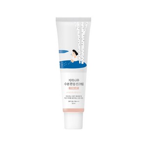 라운드랩 자작나무 수분 톤업 선크림 50ml (SPF 50+ PA++++) 가볍고 자연스러운 살구빛 톤업 수분 진정, 1개