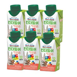 파스퇴르 킨더밀쉬 액상분유 1단계 200ml, 6개