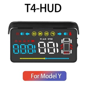 T4 자동 HUD OBD 헤드업 디스플레이 테슬라 모델 3 프로젝터 속도계 과속 경보 액세서리, 02 Fo Model Y, 1개