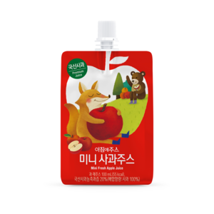 아침에주스 미니 사과 주스, 100ml, 20개