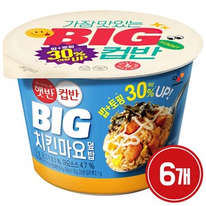 CJ 햇반컵반 BIG치킨마요덮밥 313g, 6개