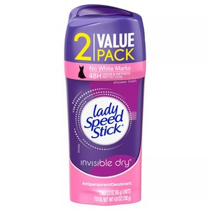 미국 Lady Speed Stick Deodoant fo Women - Showe Fesh - 2.3oz 2개 레이디 스피드 스틱 데오드란트 65g X 2개