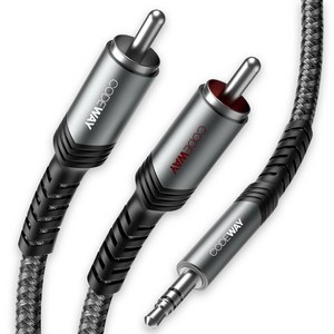 코드웨이 3.5mm AUX to 2RCA 스테레오 오디오 케이블, 1개, 1.5m