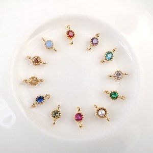 비즈아이 [7341-04]탄생석펜던트 큐빅탄생석양고리 3mm 골드 1개