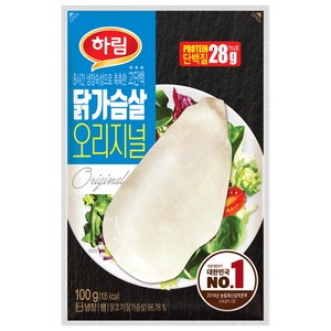 [하림] [냉장] 닭가슴살 오리지널, 100g, 3개