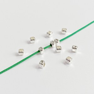 925 실버 은부자재 비즈 사각볼 3mm (1개)