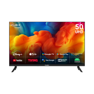 큐빅스 4K UHD LED 스마트 TV 구글 안드로이드 HDR 블루투스 WIFI 넷플릭스 유튜브 에너지효율 1등급, 127cm(50인치), NGE501UHD, 스탠드형, 단순배송상품