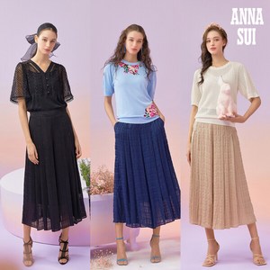 안나수이(ANNA SUI) 메탈 체크 쉬폰 와이드 팬츠