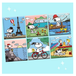 DIY 스누피 피너츠 TRAVEL 보석십자수 세트 25x25 큐빅 페인팅, 스누피바캉스, 1개