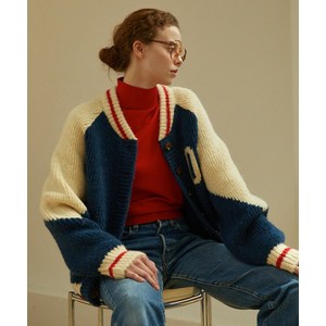 그린버터 GREENBUTTER 08 Vasity Alpaca Knit Cadigan Navy