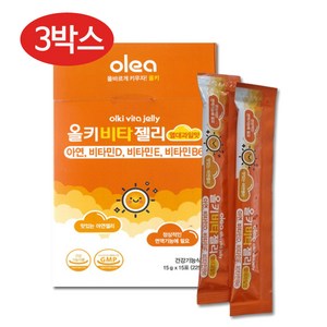 올레아 유아용 올키 비타젤리 아연 열대과일맛 15p, 225g, 3개