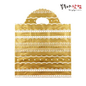 봉투야닷컴 LDPE 45호 (45x54cm) 50장 비닐쇼핑백, 레이스-골드