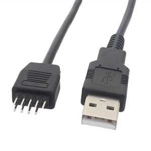 컴퓨터 메인보드 내부 usb 9핀 남성과 외부 usb A 확장 케이블 20CM, 1개