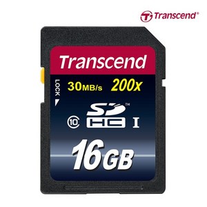 트랜센드 SDHC 16GB CLASS10 200X SD메모리카드, 1개