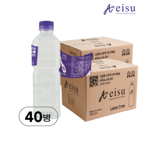 프리미엄 알칼리수 Eisu 에이수 무라벨 2box, 40개, 500ml