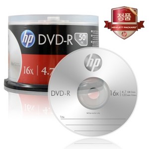 [HP] DVD-R 16배속 4.7GB [케익/50매], 단일 모델명/품번, 1개