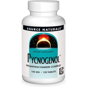 Souce Natuals Pycnogenol 100 mg Poanthocyanidin Complex - 120 Tablets, 120.0 Sevings (Pack of 1), 120정, 1개