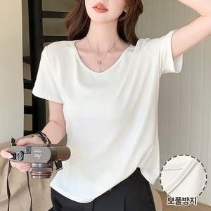 Moden Fashion 여성 브이넥 티셔츠 루즈핏 기본티 V10