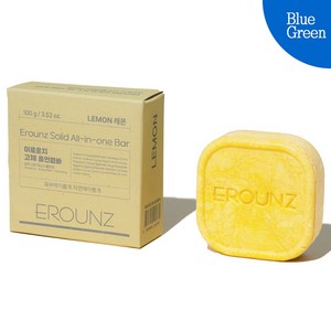 [EROUNZ] 레몬 올인원 샴푸바 / 저자극 약산성 고체바 헤어 바디 세안 한번에 / 친환경 클렌징 샴푸비누 / 피부 두피 테스트 완료 / 제로웨이스트, 3개, 100g