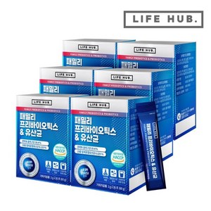 라이프허브 패밀리 프리바이오틱스 유산균 6세트 (2g x 180포) 6개월분, 60g, 6개