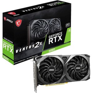 MSI 지포스 RTX 3060 벤투스 2X 12G OC 게이밍 그래픽 카드, 단일모델명/품번, 2개