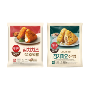 비비고 (CJ 햇반 쿡반) 참치마요 주먹밥 + 김치치즈, 500g, 2개