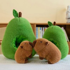 Sopci 아보카도 카피바라 인형 아보카도집 포함 대형 애착인형 모찌, 1개, 그린, 35cm