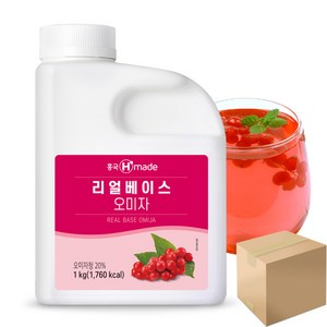 흥국 리얼베이스 오미자 1kg, 1L, 12개