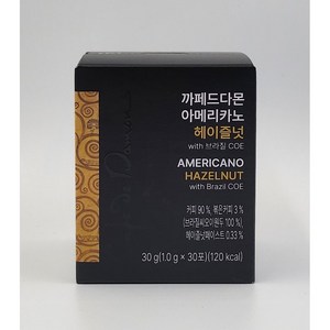 까페드다몬 아메리카노 헤이즐넛 with 브라질 COE, 30g, 1개, 30개입