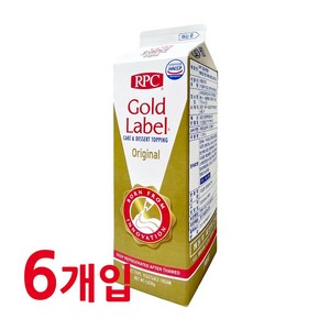 골드라벨 식물성 휘핑크림 오리지날, 1.03kg, 6개