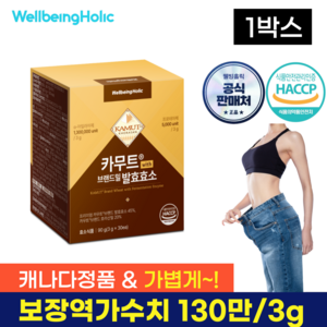 카무트효소 골드 130만 웰빙홀릭 발효효소 보장 곡물 가루 분말 HACCP, 1개, 90g