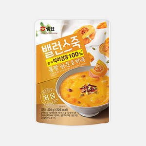 샘표 밸런스죽 통팥 늙은호박죽, 420g, 2개