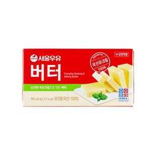 서울우유 국산원유100% 무가염 버터 450g, 1개