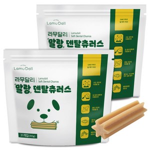 라무달리 강아지 덴탈츄러스 31개입, 연어+생선살 혼합맛, 310g, 4개