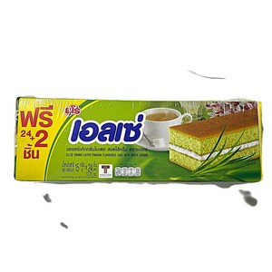 태국 간식 유로 ELLSE 레이어 판단 케이크 /THAI Euo ELLSE Band Laye Pandan Flavoued Cake with White Ceam, 1개, 390g