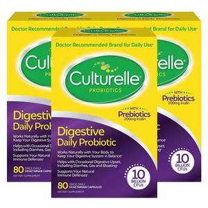 Culturelle 컬처렐 유산균 성인용 80정 배지캡슐 Digestive Health Probiotic, 3개