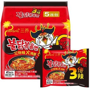 SAMYANG 삼양 중국판 불닭볶음면 3배 매운맛 5개입 1팩, 5개