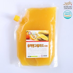 텃밭 본초소스 유자망고샐러드드레싱 1.2kg 유자드레싱 업소용소스, 1개