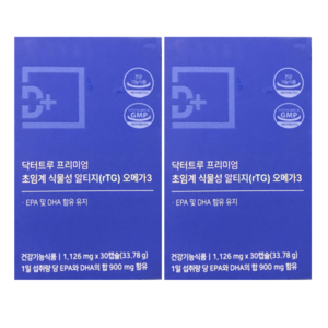 닥터트루 프리미엄 초임계 식물성 알티지 오메가3 1126mg 30캡슐, 30정, 2개