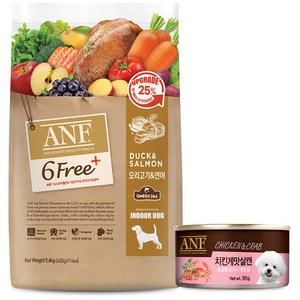 ANF 독 식스프리플러스 오리&연어 5.6kg + 캔 치킨게맛살 95g, 1개