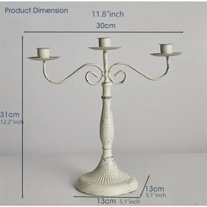 라라홈 엔틱촛대 3구 1구 빈티지 메탈 캔들라브라브-브라이덜샤워 홈데코 크리스마스 축하를 위한 로맨틱한 테이블 캔들홀더