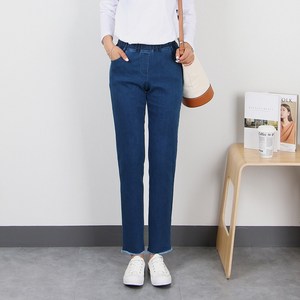 에이스하트 [S~3XL] 여성 청바지 에딘 데님 밴딩팬츠 일자핏 밑단컷팅 하이웨스트 빅사이즈