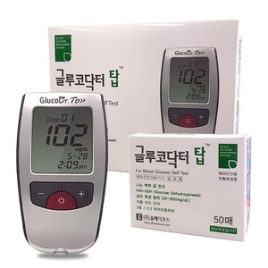글루코닥터 탑 AGM-4100 혈당측정기 풀세트 [혈당계+시험지100매+침110개+솜100매+파우치+채혈기], 1세트