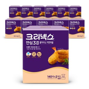 크리넥스 키친타올 뽑아쓰는 안심 3겹 140매 2입 x12팩, 2개입, 12개